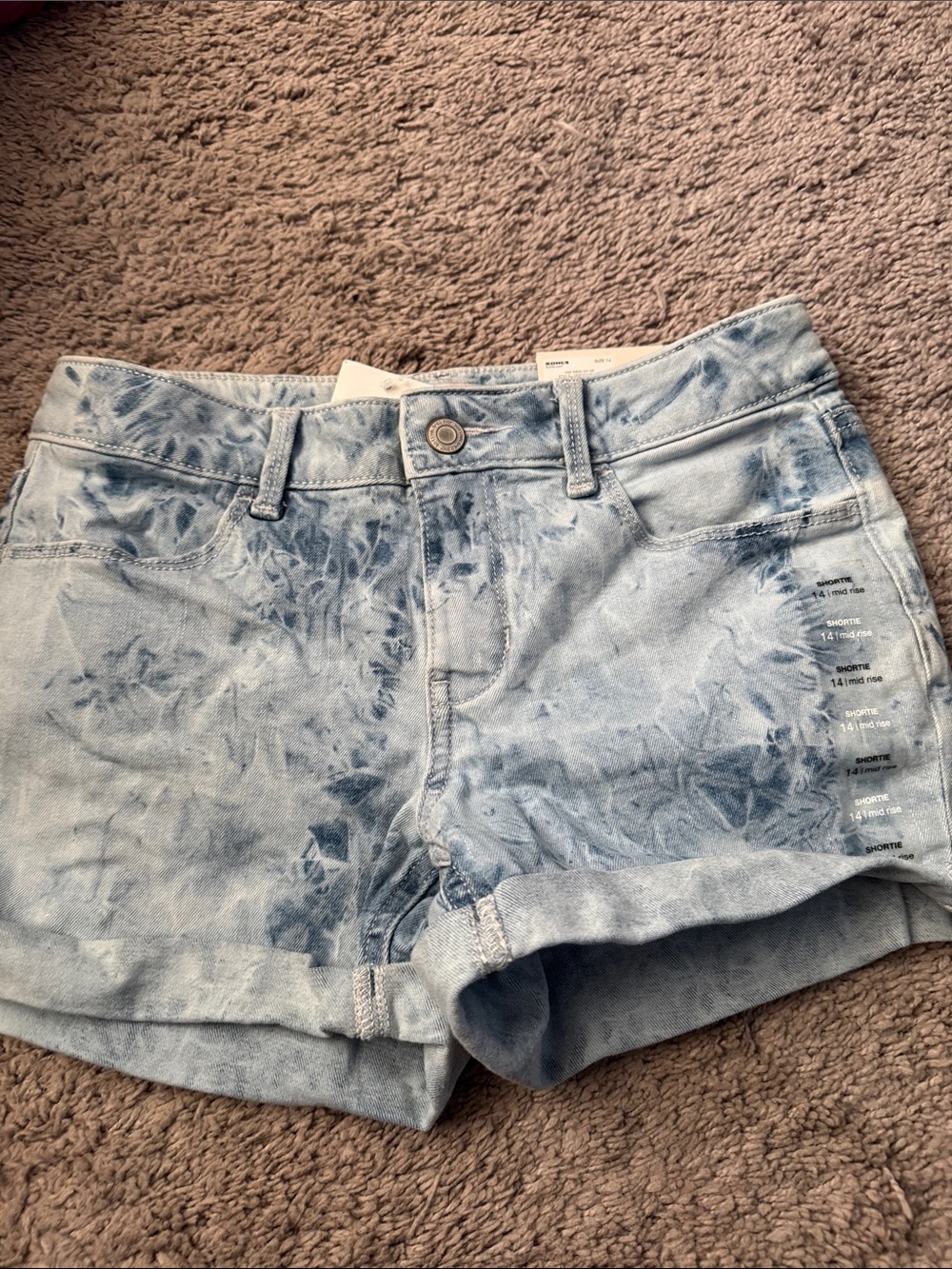 SO Light Blue Tie-Dye Denim Shorts